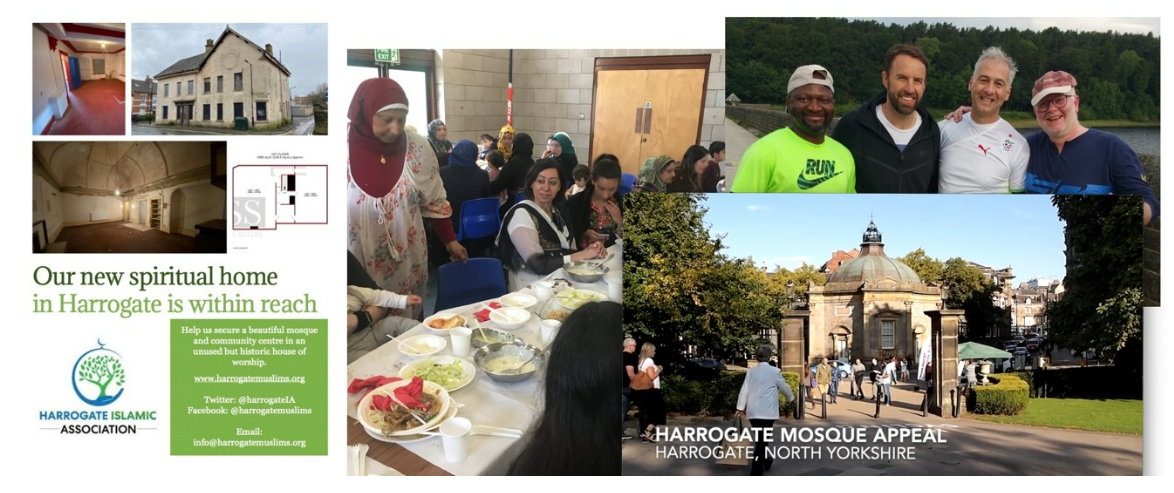 Figure 2: Images from fundraising campaigns for Harrogate’s first mosque.