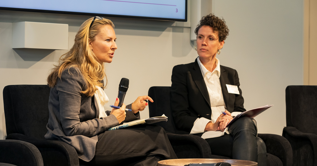 From left to right: Sasha Havlicek (CEO, ISD) and Anne Marie Engtoft Meldgaard (Tech Ambassador, Ministry of Foreign Affairs, Denmark).