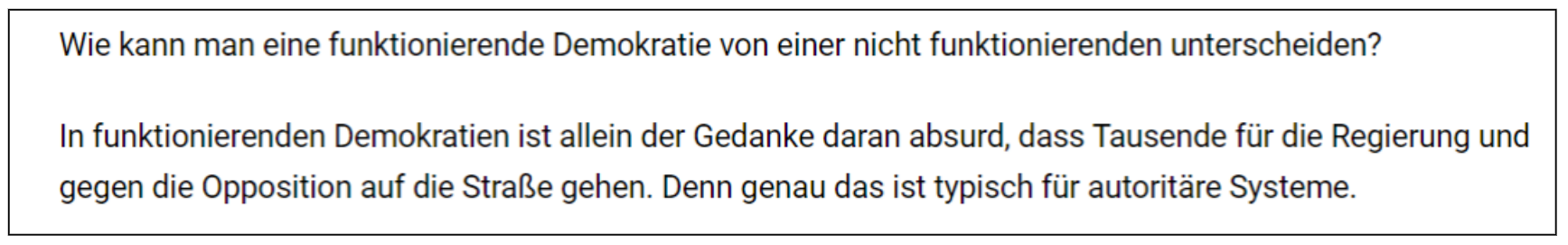 Image 5: screenshot of an article by the blogger Reitschuster titled “the end of democracy as we know it” (accessed 16/02/2024).